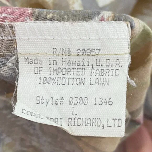 Vintage Tori Richard Cotton Tropical Print Short Sleeve Button Down Shirt - Picture 7 of 8